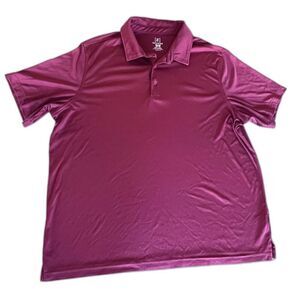 Mens T-shirt plus red vine short sleeve sport casual button size 2XL/2XG (50-52)